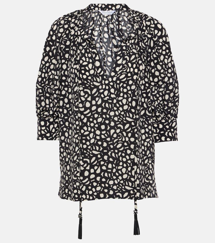 max mara emy printed silk twill blouse