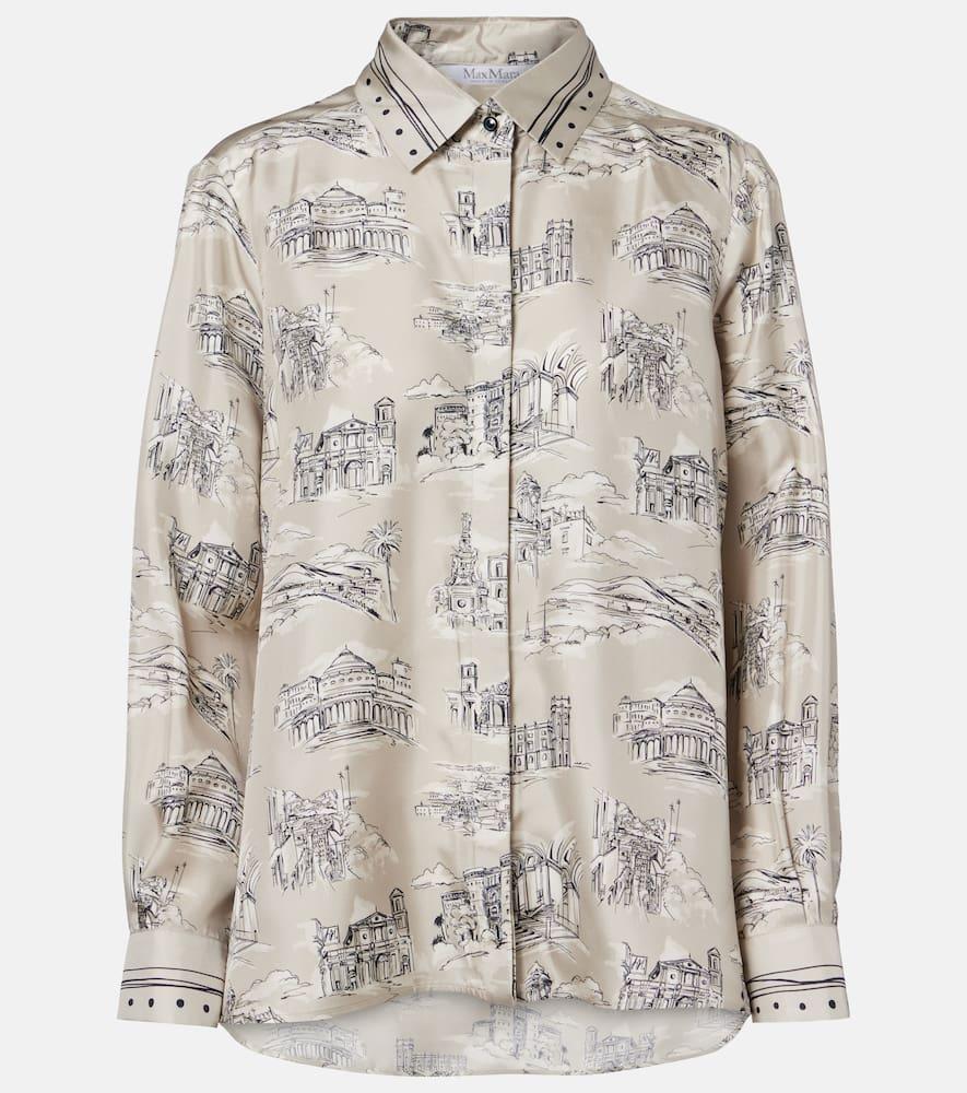 max mara fado printed silk shirt