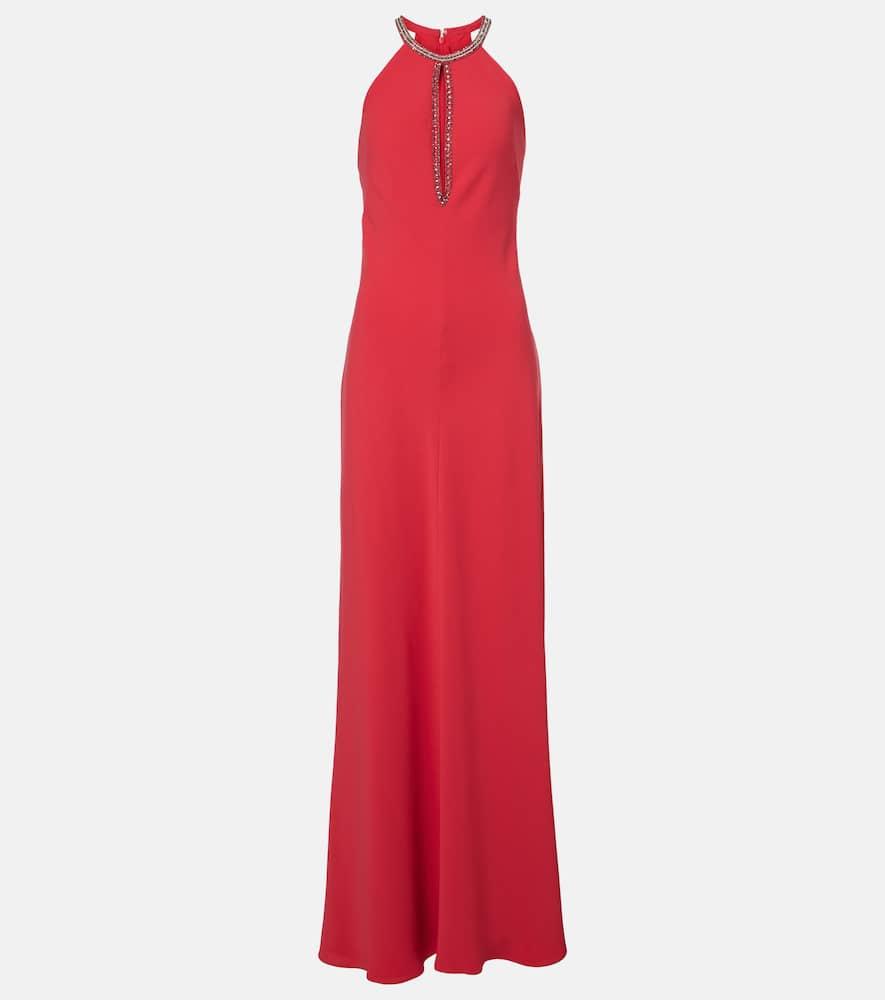 max mara fernet halterneck cady gown