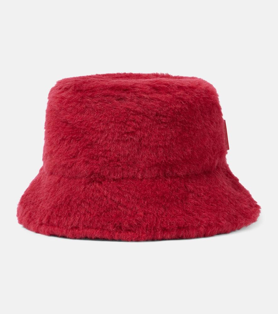 max mara figura wool and silk teddy bucket hat