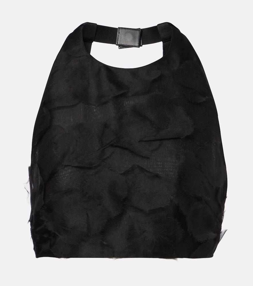 max mara fumetto silk fil coupé crop top