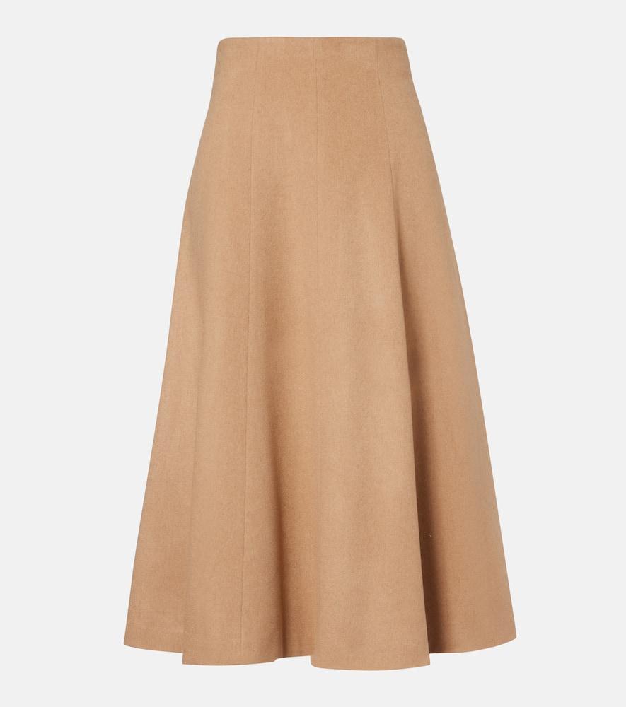 max mara geneve camel hair midi skirt