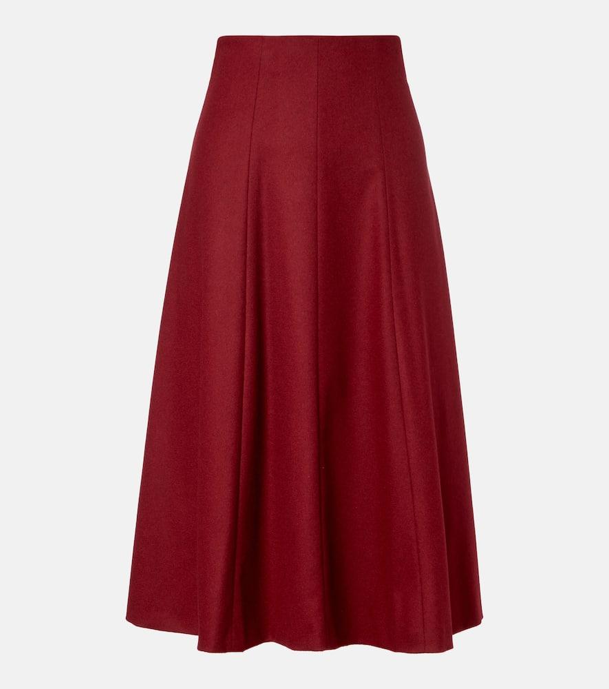 max mara geneve flared wool midi skirt