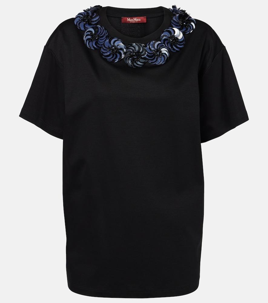 max mara gennaio embellished jersey top