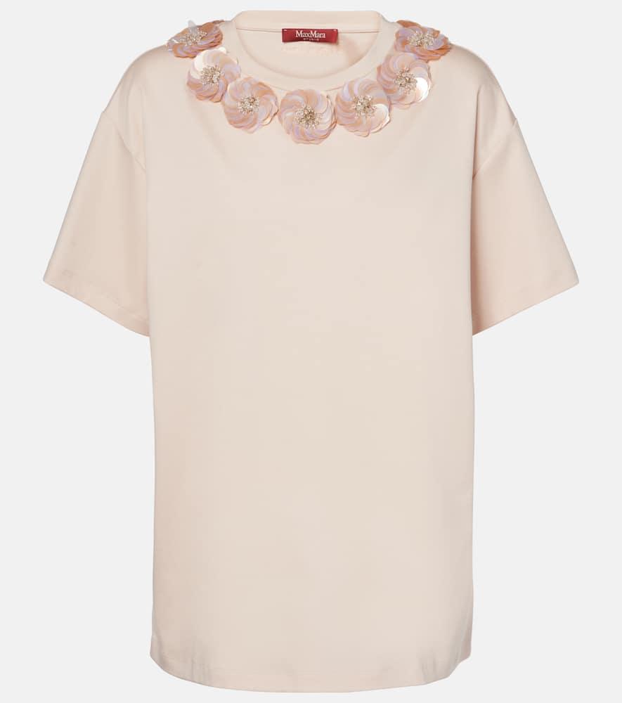 max mara gennaio embellished jersey top