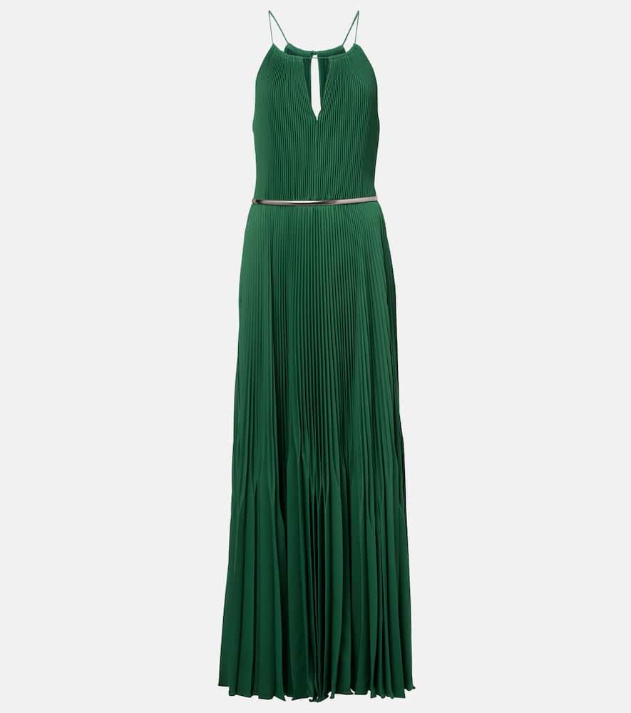 max mara gersa plissé sablé georgette gown