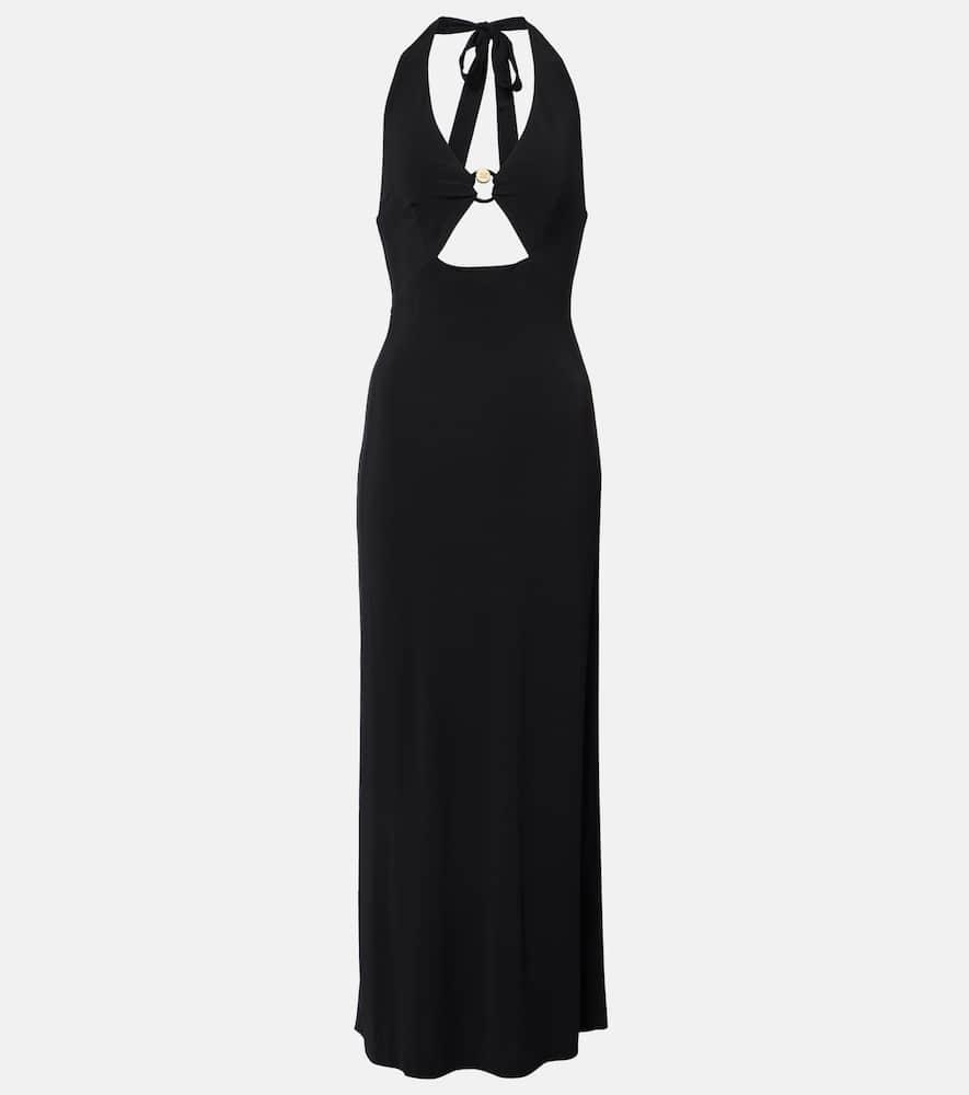 max mara ghiotto cutout halterneck maxi dress