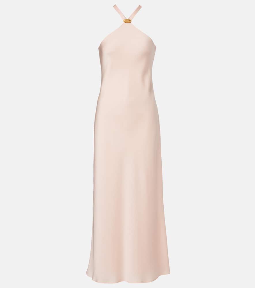 max mara ghiotto embellished satin slip dress