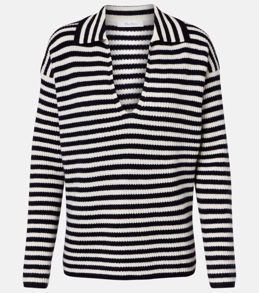 max mara gomma striped cashmere top