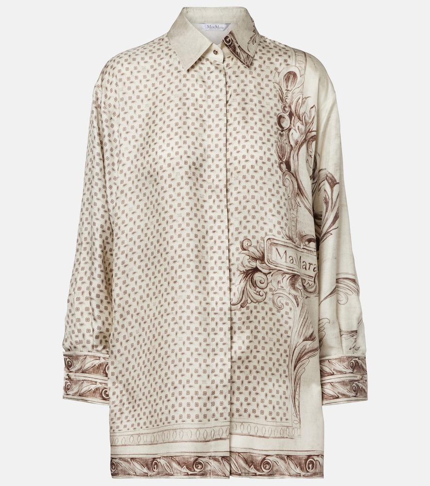 max mara grado printed silk satin shirt