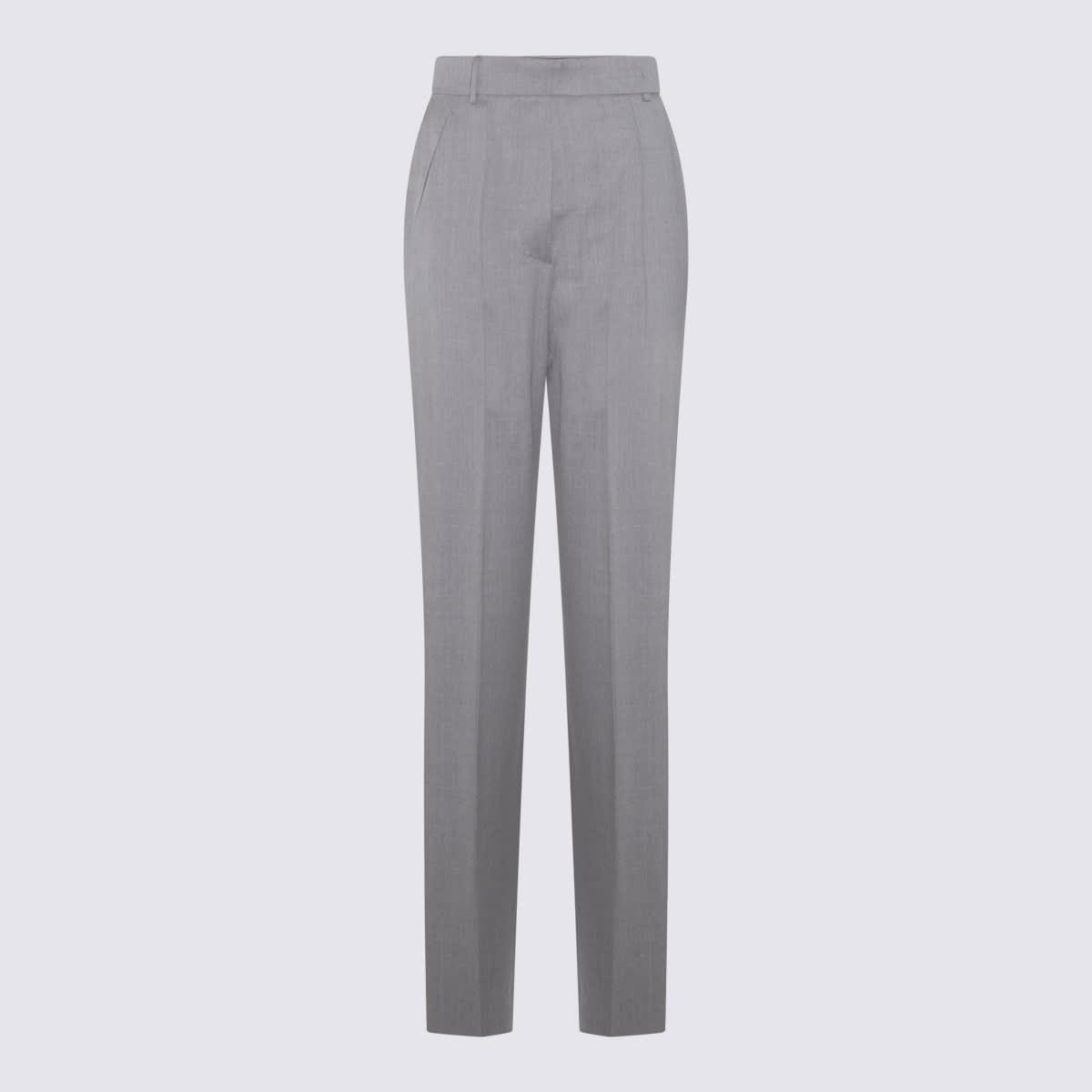 max mara grey virgin wool pants