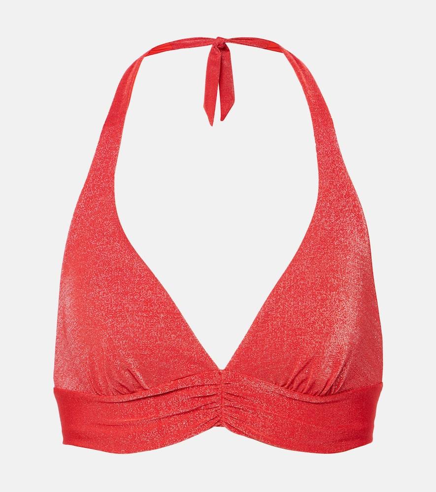 max mara halterneck lurex bikini top