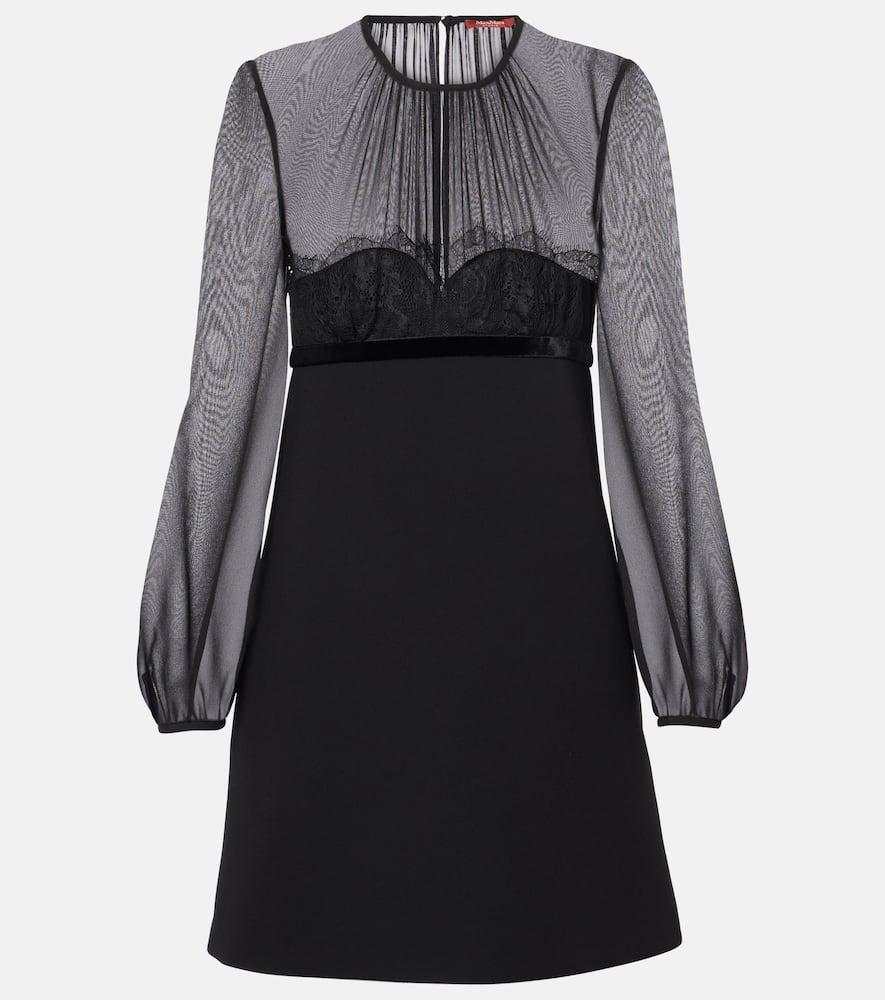 max mara jader sablé and silk georgette minidress