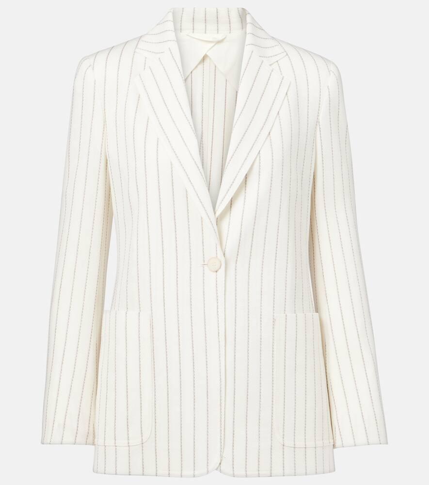 max mara jadi striped cotton and linen blazer