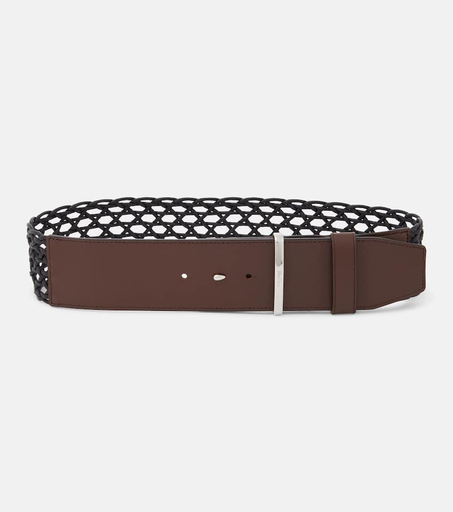 max mara leather and canvas belt