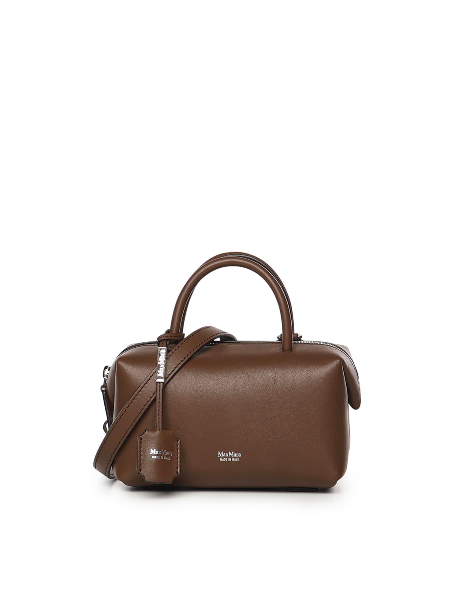 max mara leather satchel bag with logo