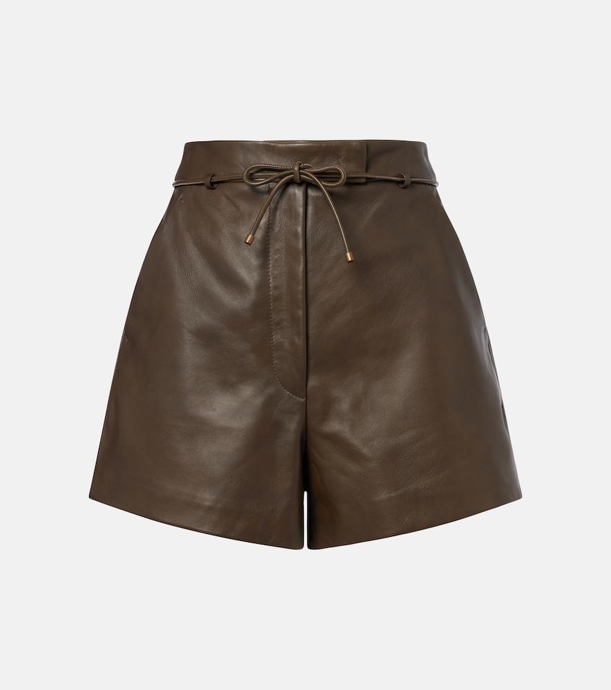 max mara leather shorts