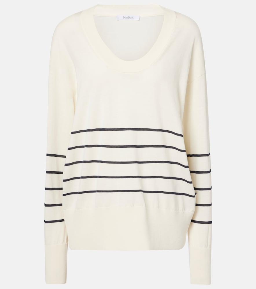 max mara levante striped cotton and silk sweater
