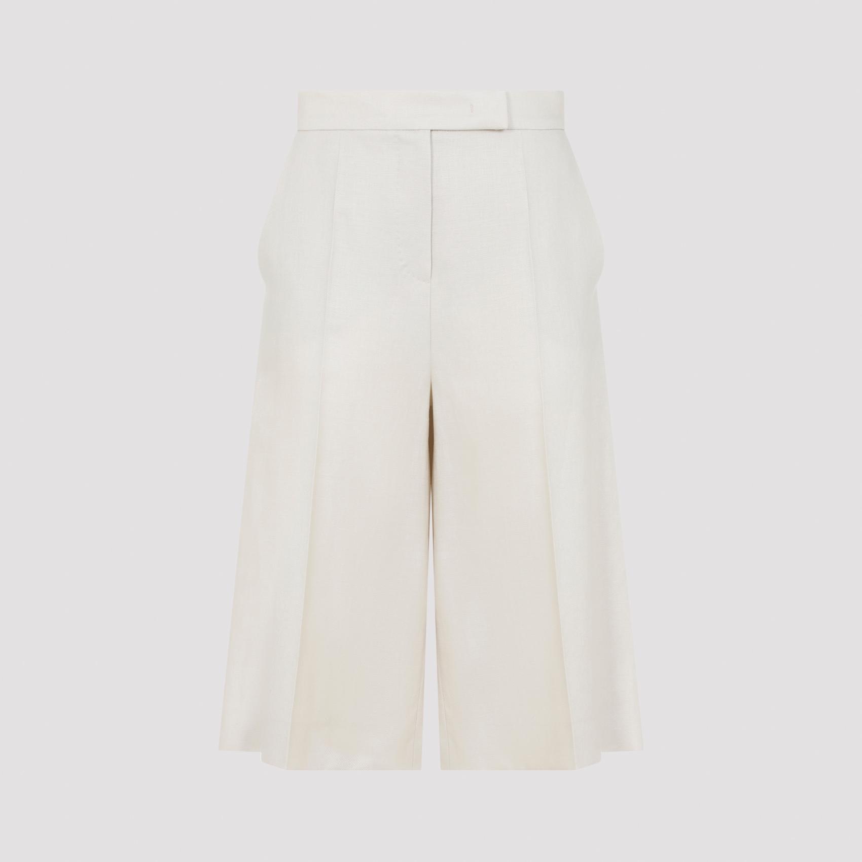 max mara linen bermuda nude & neutrals pant - women