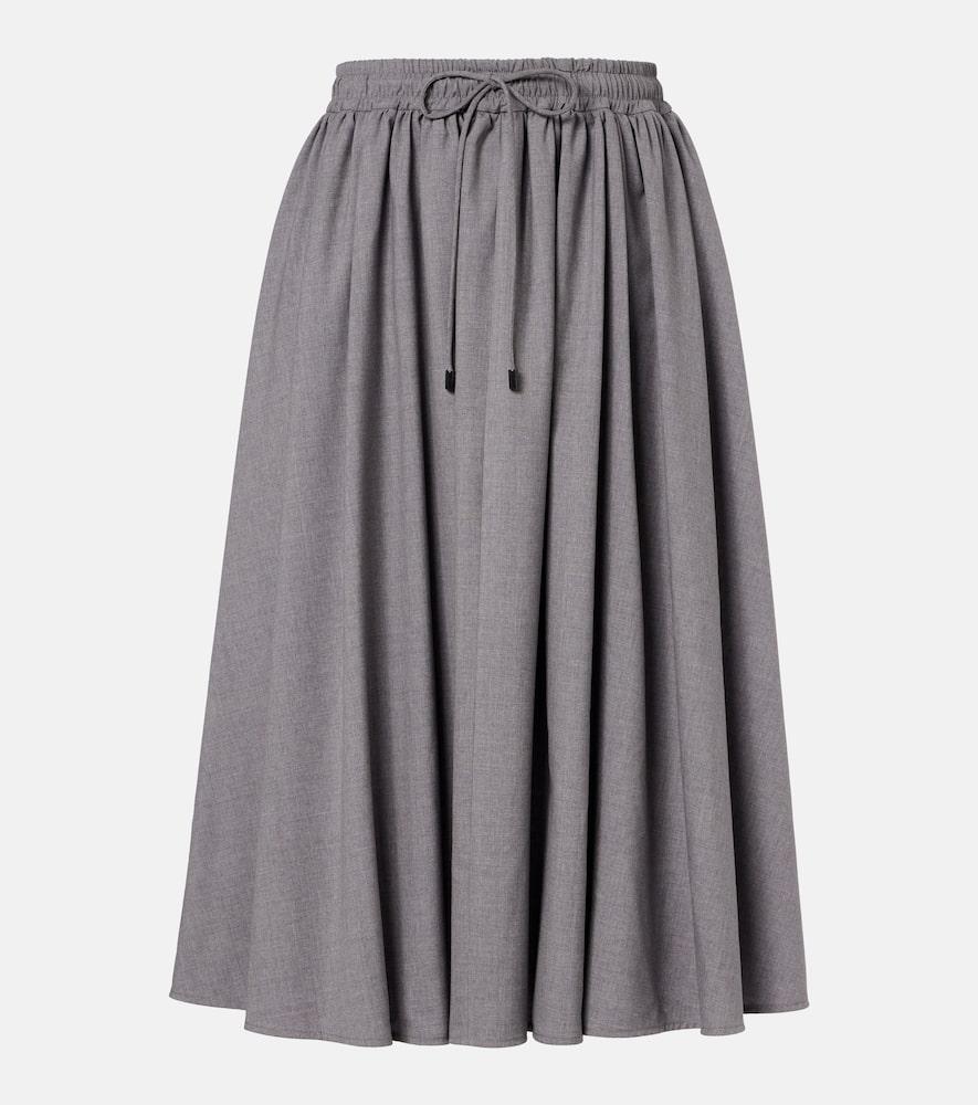 max mara livrea virgin wool midi skirt