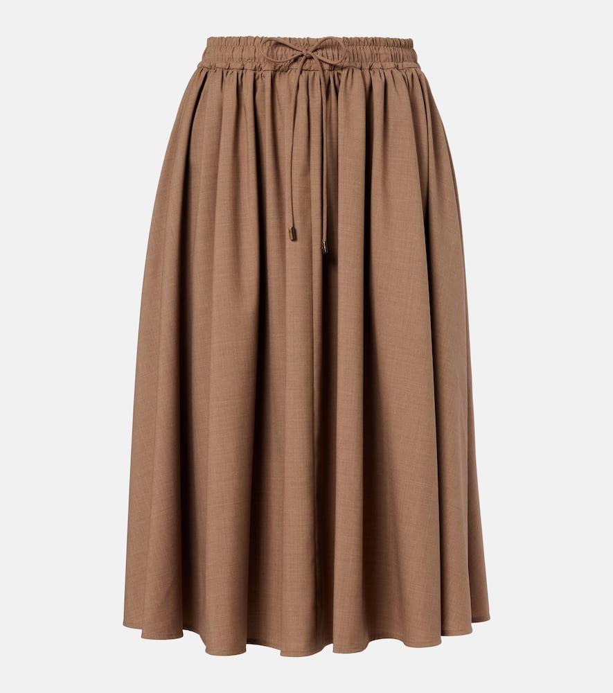 max mara livrea virgin wool midi skirt