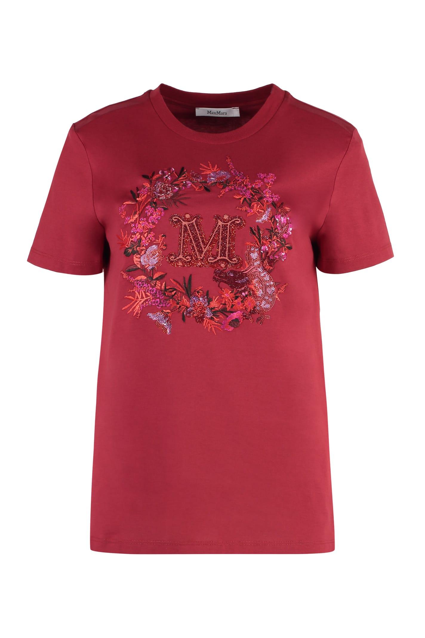 max mara logo embellished crewneck t-shirt