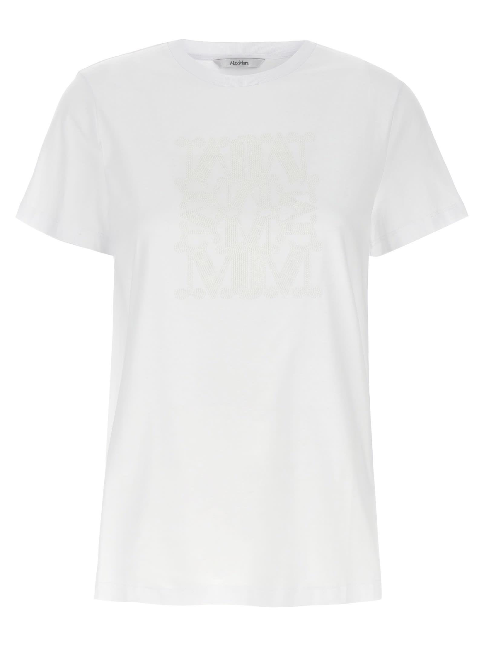 max mara logo embroidered crewneck t-shirt