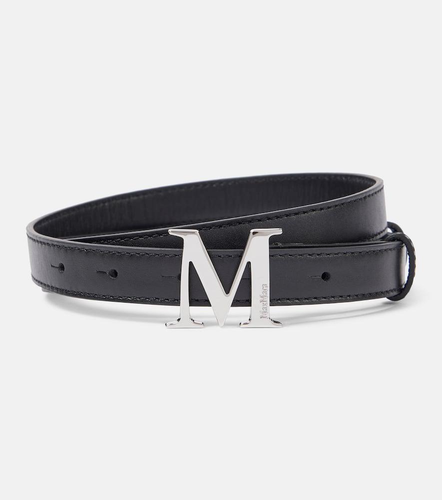 max mara logo leather belt