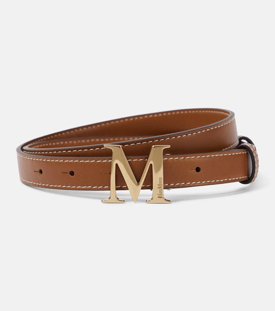 max mara logo leather belt