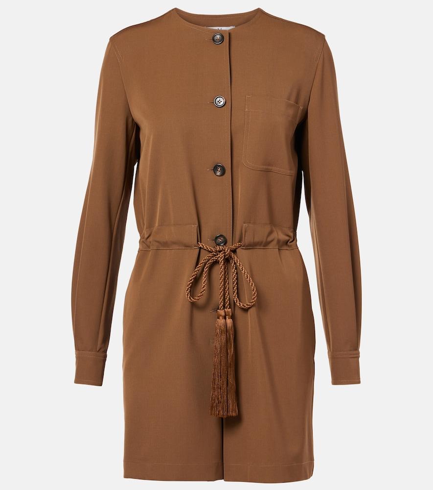 max mara maine belted wool gabardine playsuit