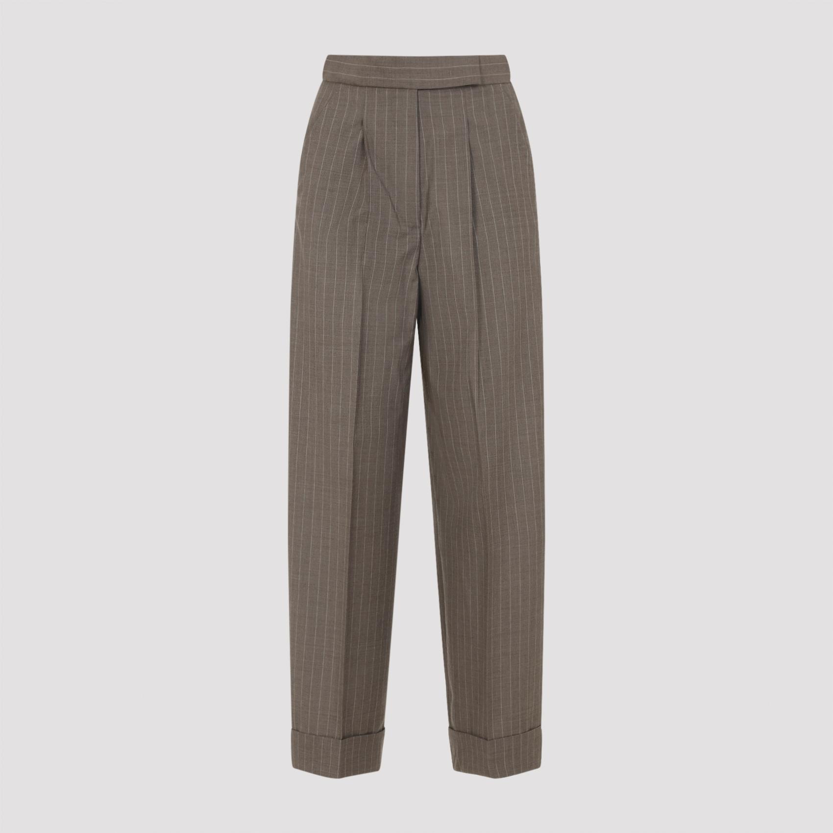 max mara manetta pants brown virgin wool - women