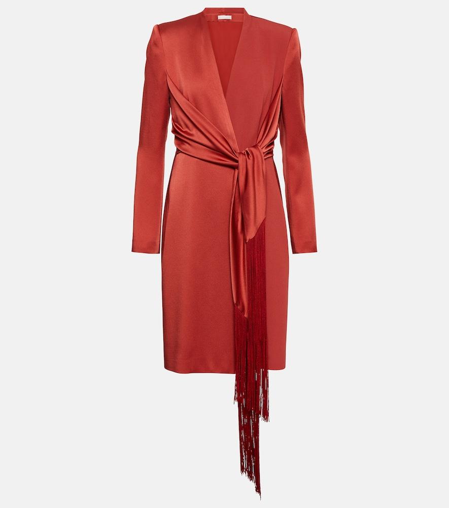 max mara maura wrap satin minidress