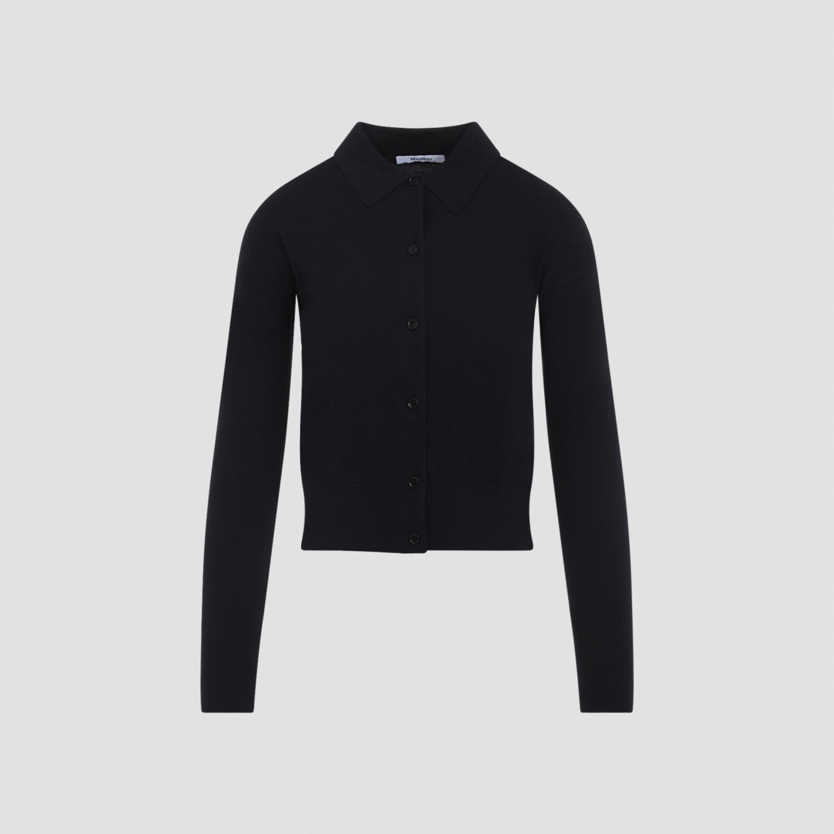 max mara medeola knit polo blue wool polyamide elastane sweater - women