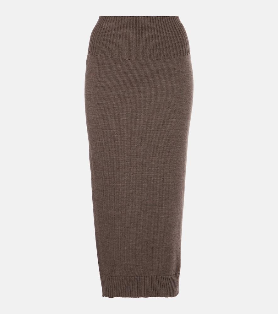 max mara melk virgin wool midi skirt
