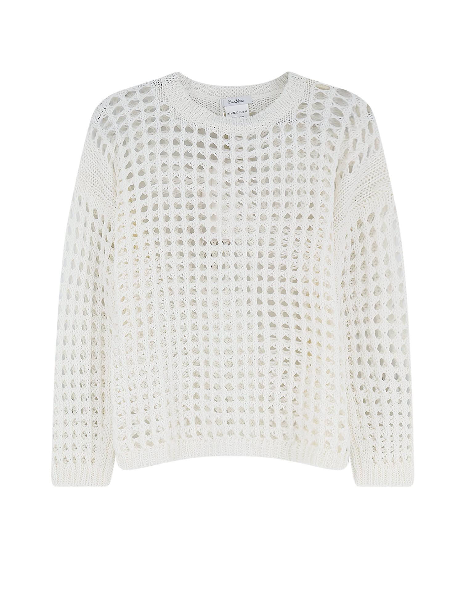 max mara mxpfebe perforated cotton sweater