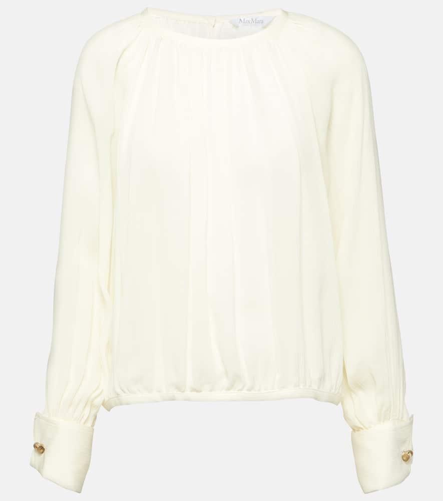 max mara narvel silk crêpe top