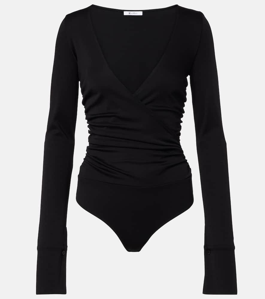 max mara nigella draped wool bodysuit