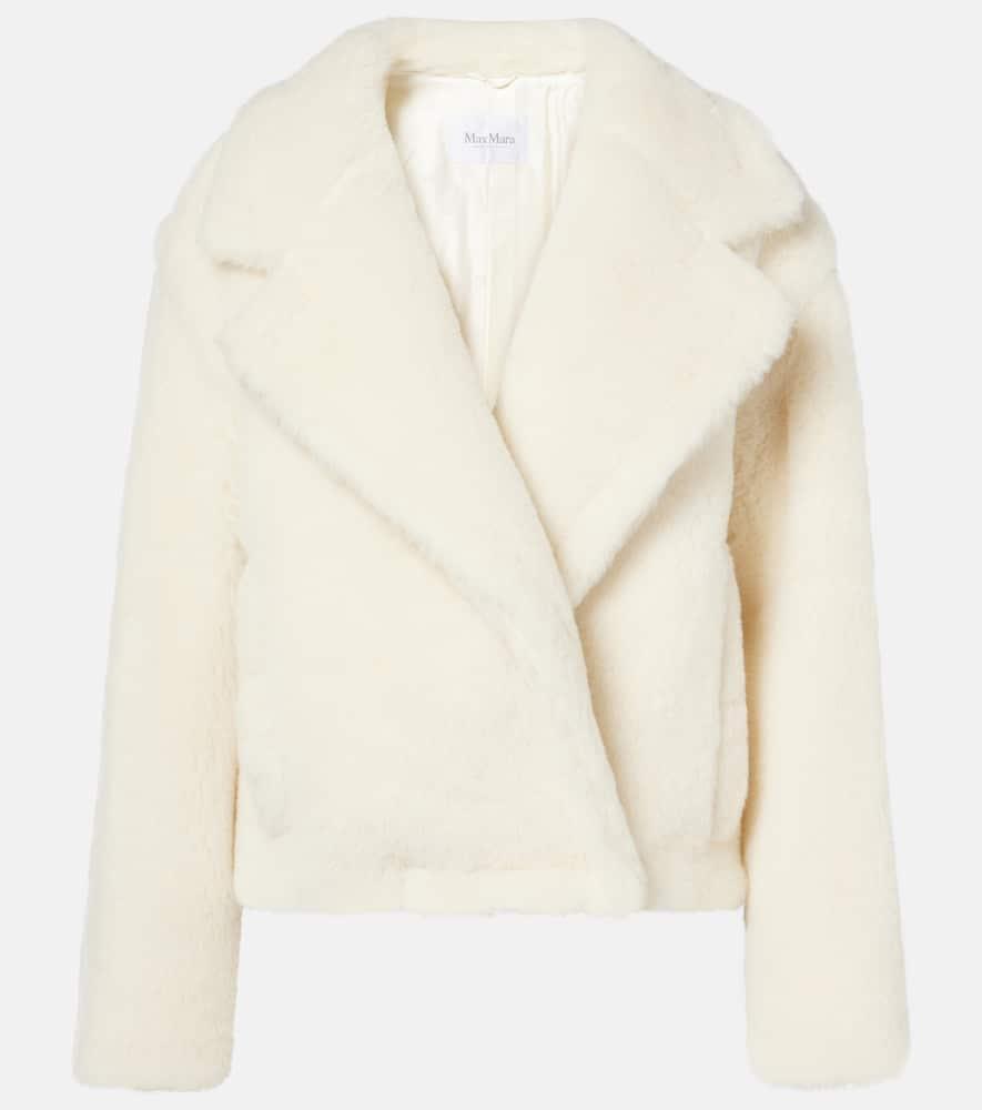 max mara oggeri alpaca, wool, and silk teddy coat