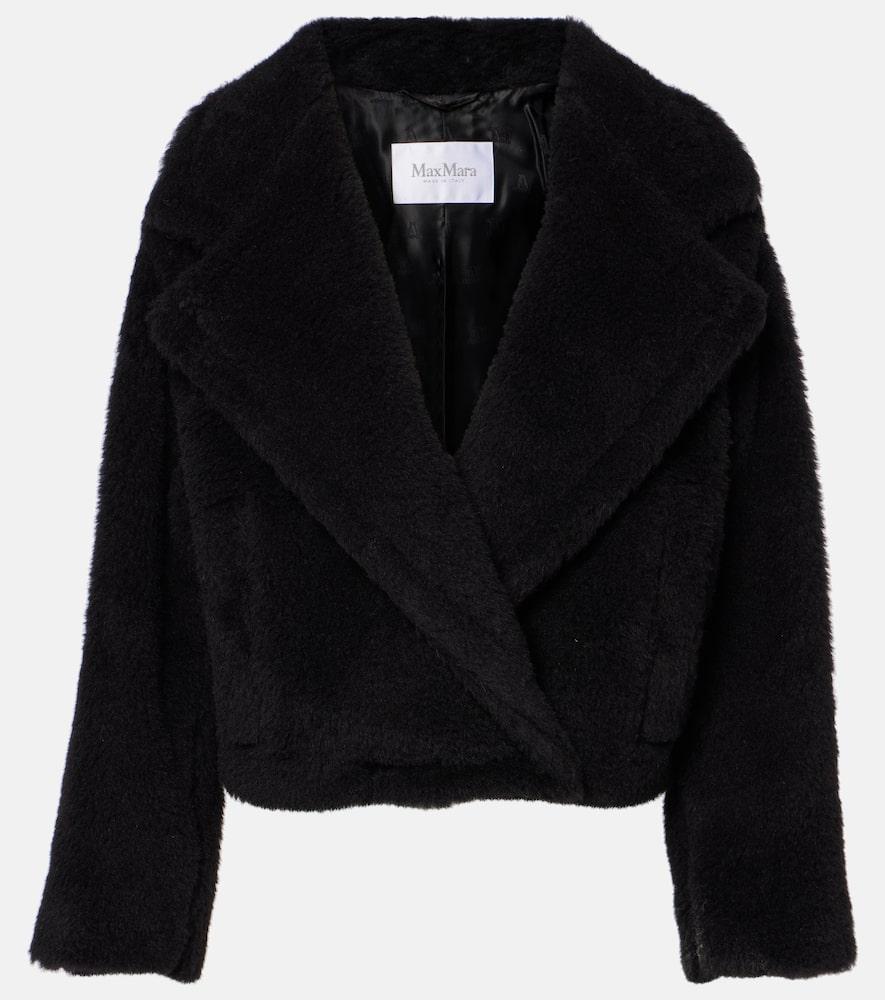 max mara oggeri alpaca, wool, and silk teddy coat