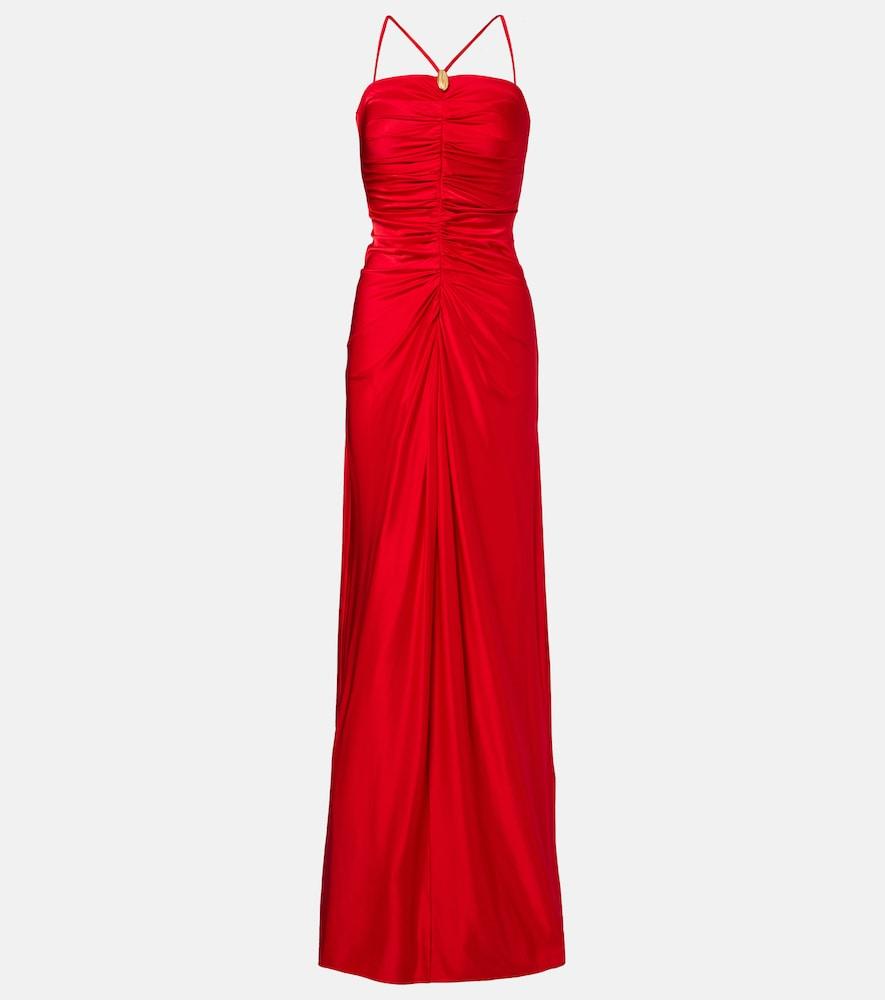 max mara oggetti ruched halterneck bustier gown