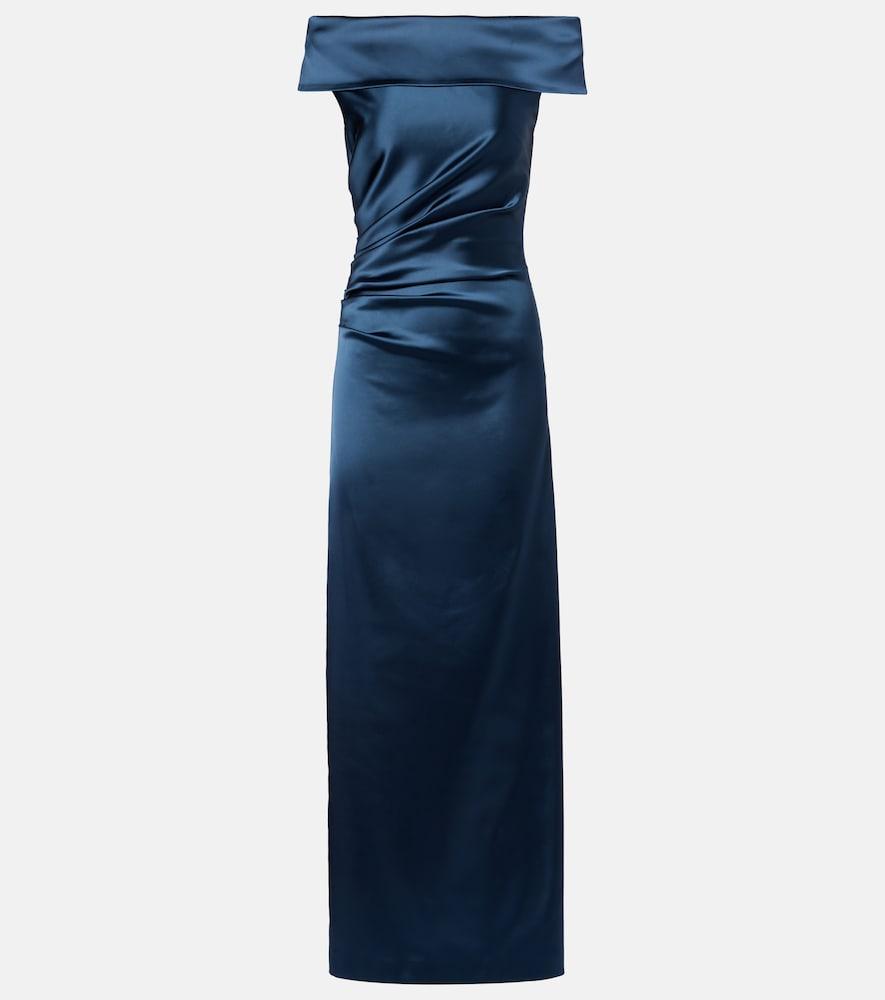 max mara opaco gathered satin gown