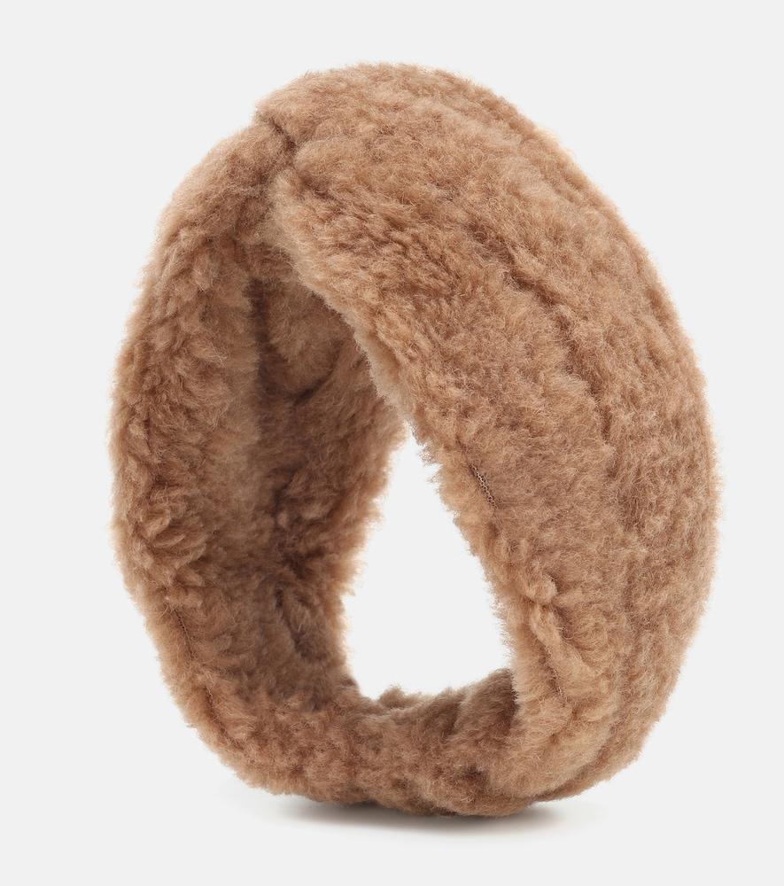 max mara ovidio camel wool and silk headband