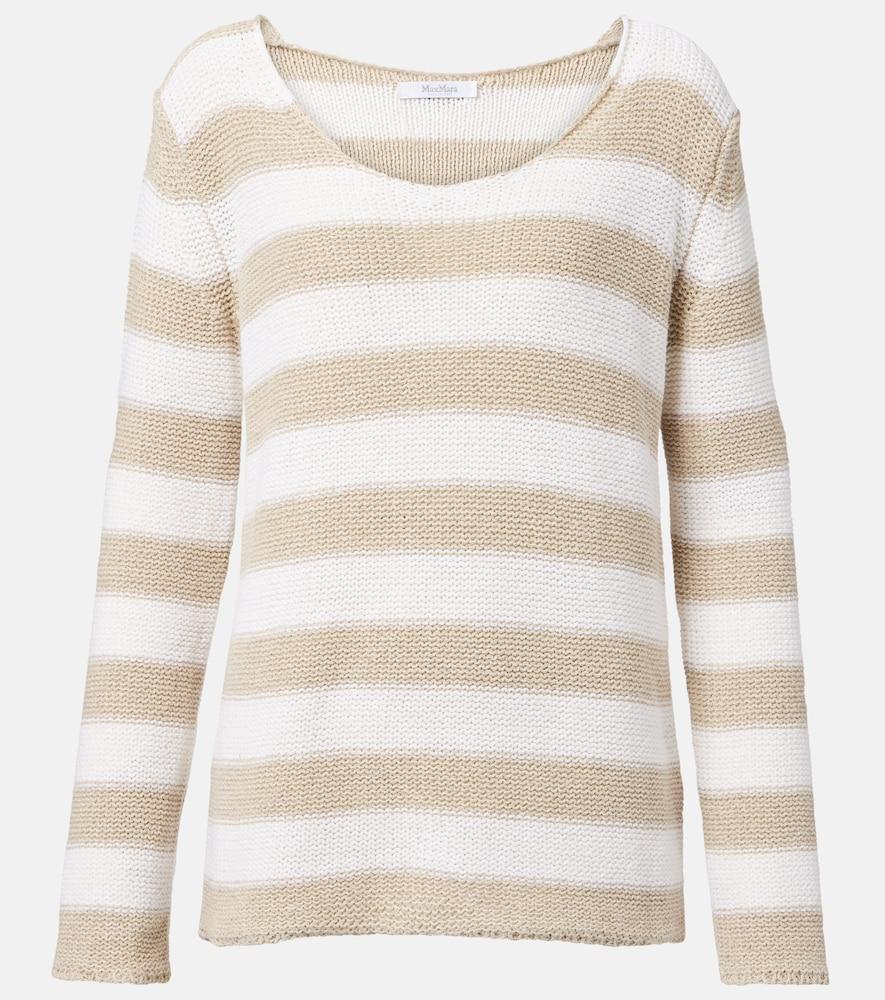 max mara palazzi striped linen and cotton sweater