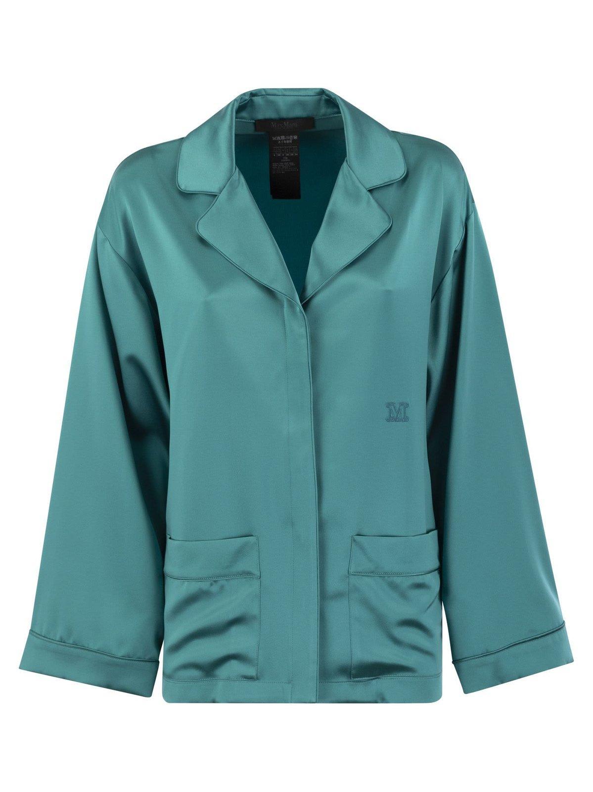 max mara pianoforte logo embroidered pyjama shirt