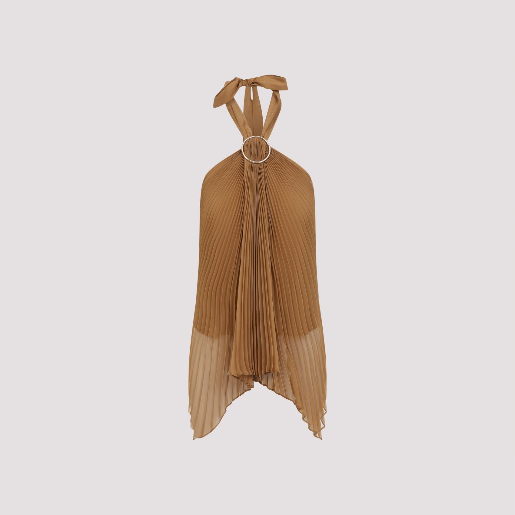 max mara pianoforte valzer top nude & neutrals polyester - women