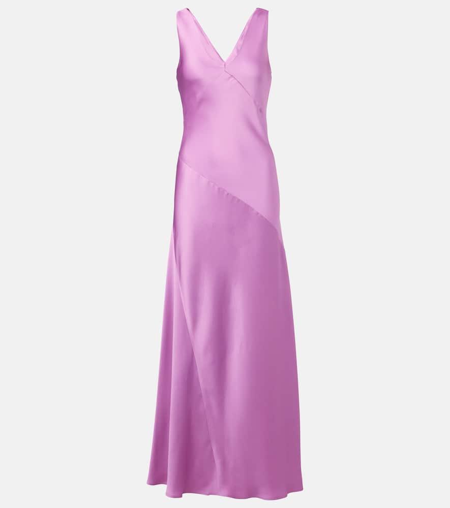 max mara pilly paneled satin slip dress