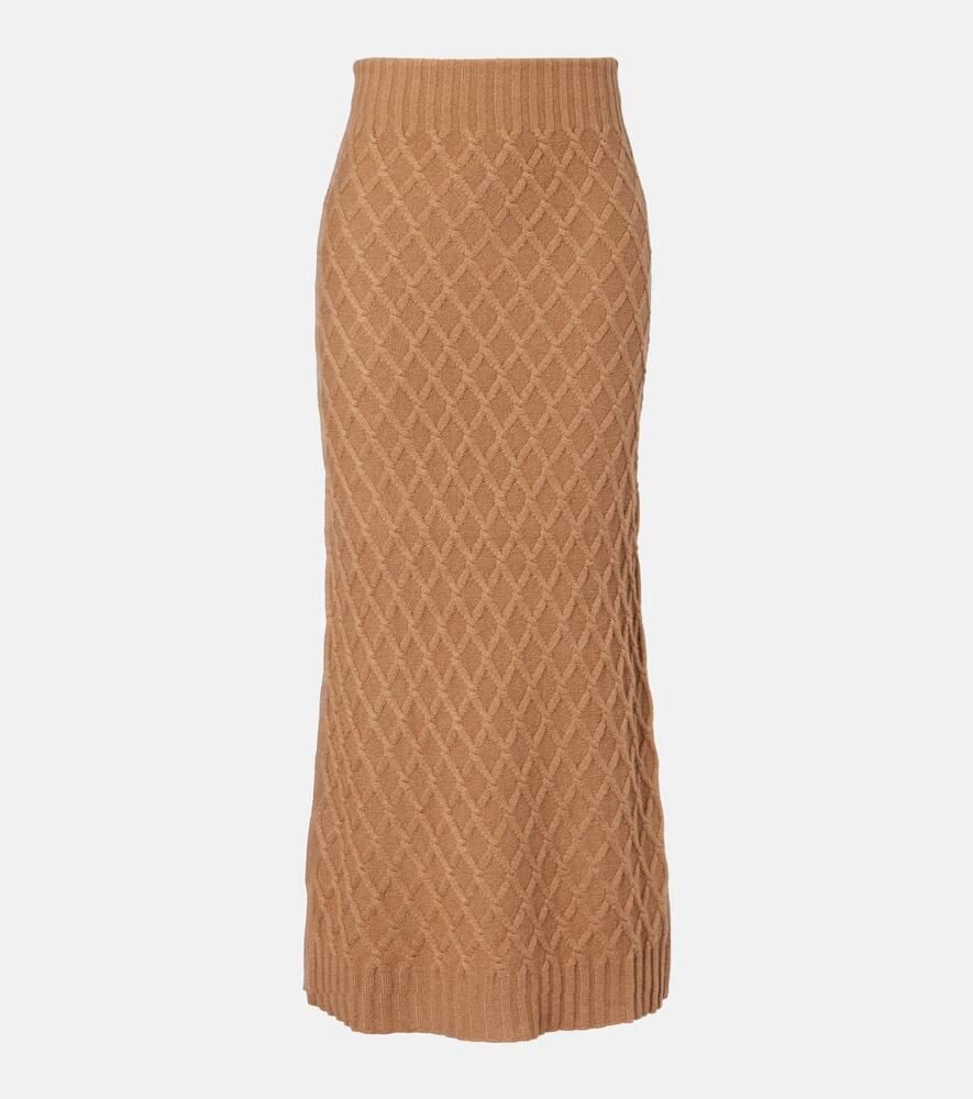 max mara po knitted camel hair maxi skirt