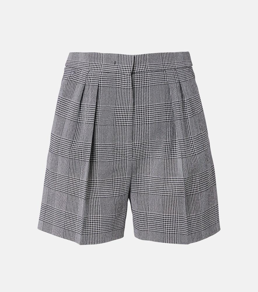 max mara prince of wales check wool crêpe shorts