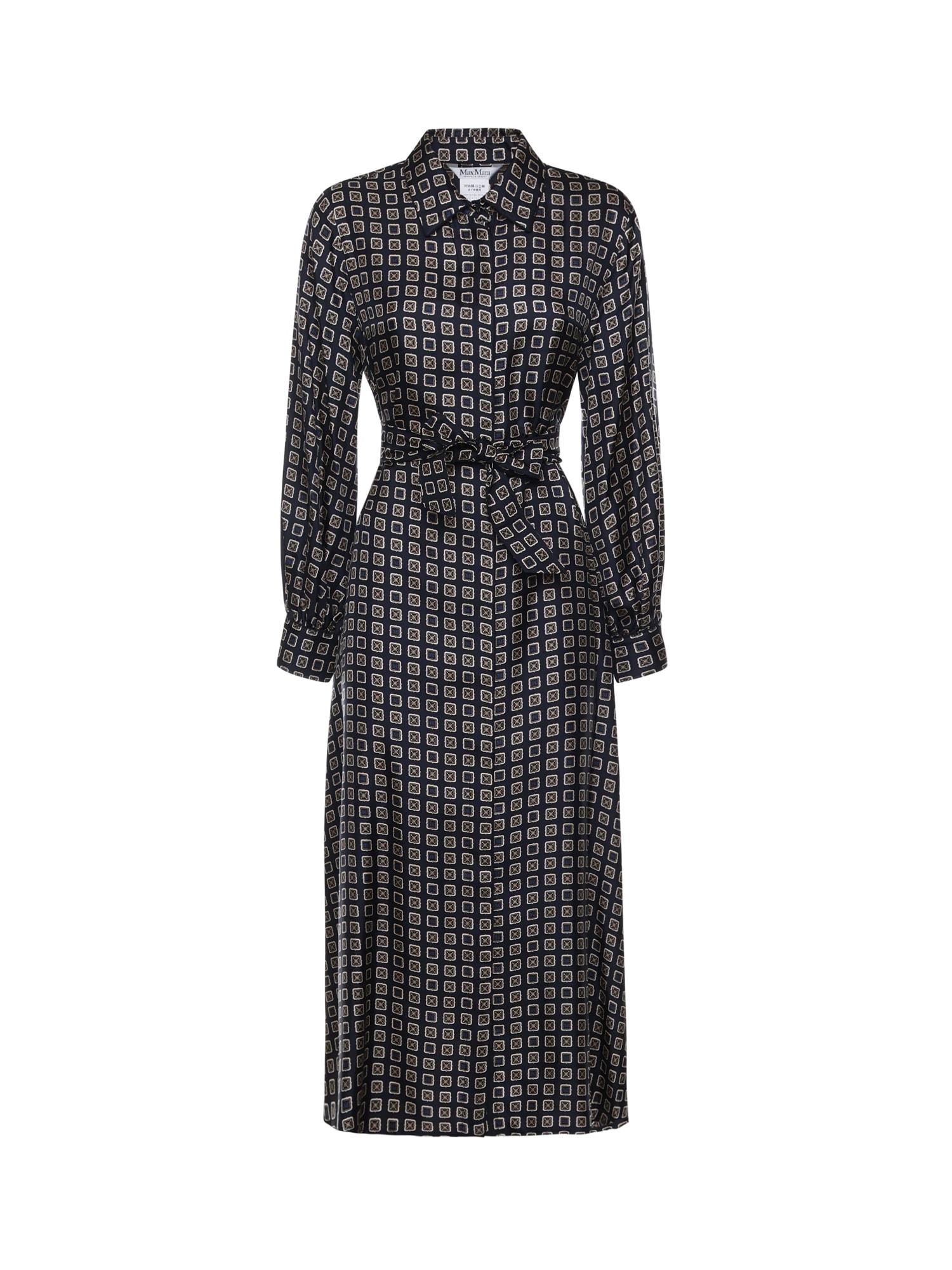 max mara printed silk shirt dress