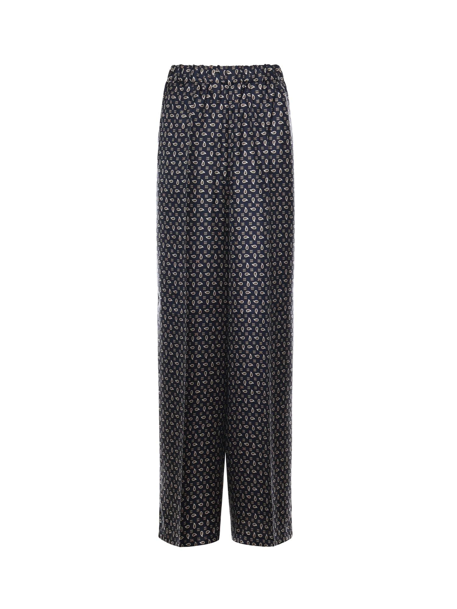 max mara printed silk trousers